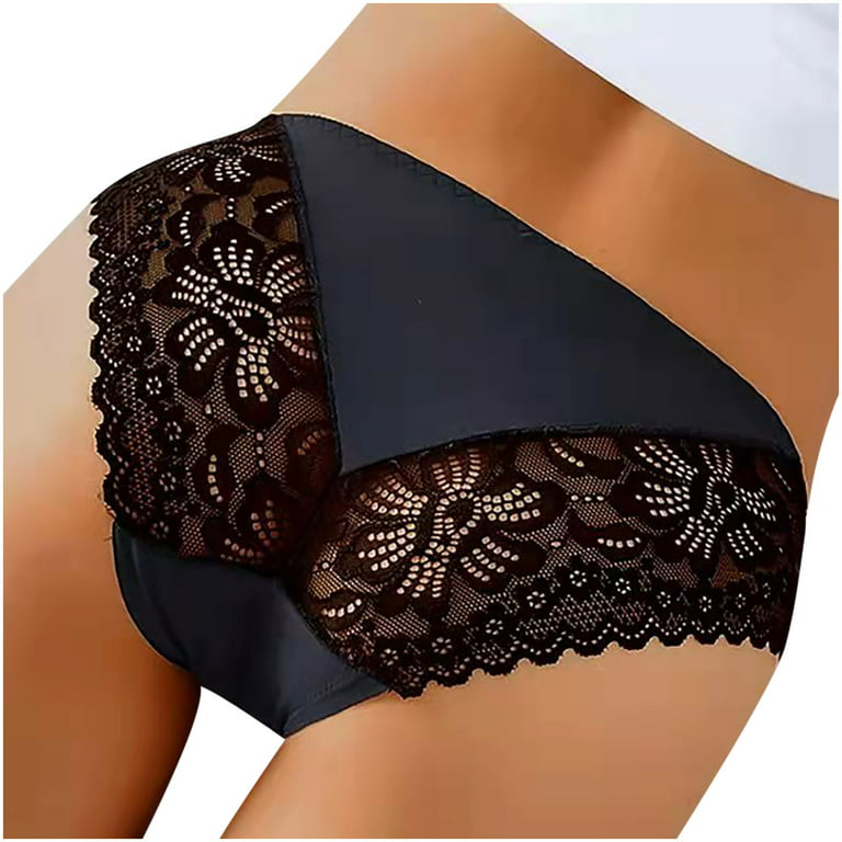 HUPOM Seamless Tummy Control Underwear For Women Womens Panties High Waist  Leisure Tie Seamless Waistband Black XL 