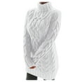 thumbnail image 1 of Fgnfyis Col Roulé à Manches Chandail Haut d'Hiver Taille Longue Chandail Robe Ample Femme Chandail Robes Chandail Blanc G, 1 of 7