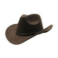 thumbnail image 3 of Sombrero de vaquero elegante sombrero de para la fiesta de la fiesta del festival de cosplay mujeres hombres Marrón, 3 of 8