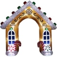 thumbnail image 3 of Fraser Hill Farm 8-Ft. Tall Pre lit Gingerbread Arch Inflatable, FHFARCHWY082-L, 3 of 14