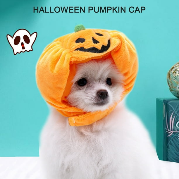 Labymos Halloween Pumpkin Cap Cute Headgear Adjustable Pumpkin Hat Warm Pet Hat Festival Head Accessory for Cat Dog Kitten Puppy