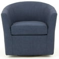 thumbnail image 2 of Pemberly Row Traditional Fabric Swivel Club Chair in Navy Blue, 2 of 4