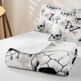 thumbnail image 4 of Homewish Skull Spider Wet Bed Spread Queen,Floral Butterfly Mushrooms Queen Coverlet Set,Halloween Duvet,3-Piece, 4 of 7