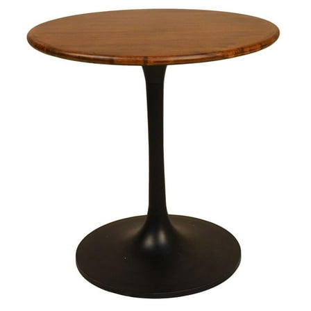 Bowery Hill Wood Top 30" Round Dining Table in Elm and Black