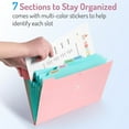 thumbnail image 2 of Letter Size, 7 Pocket Expanding File Folder,  Portable File Organizer for School Office Supplies, Folders for Documents, 2 of 6