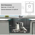thumbnail image 5 of Bar Sink,15 x20 inch Drop-in Kitchen Sink,Small Kitchen Sink for RV,18 Gauge Stainless Steel Topmount Bar Sink, 5 of 7