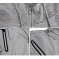 thumbnail image 2 of Men's Athletic Gym Sport Casual Running Jogging Sweat Hooded Tracksuit Set (Grey, 3XL), 2 of 2