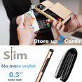 thumbnail image 2 of for iPhone 15 Pro Wallet Case with Card Holder + 2 Tempered Glass Screen Protector, Heavy Duty Protective Dual Layer Shockproof Hidden Card Slot Slim Case Women Men 6.1 inch (Gold), 2 of 14