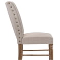 thumbnail image 2 of JERFIT Cream Linen Upholstered Side Chairs, Set of 2, Weathered Oak Finish Parson Dining Chairs with Nailhead Trim for Kitchen and Dining Room, 2 of 6