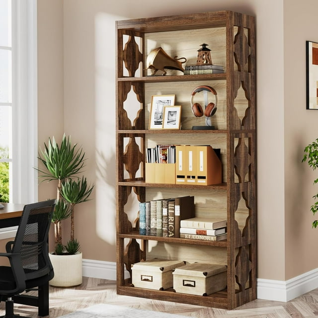 Tribesigns 6-Tier Bookcase, 70-Inch Tall Freestanding Bookshelf with Storage Shelves, Open Bookcase Wood Display Shelving Unit for Living Room Bedroom