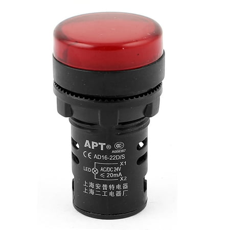 AC/DC 24V 20mA Electrical Circuit Red Signal LED Indicator Light Lamp ...