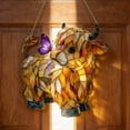thumbnail image 6 of Tarmeek Highland Cow Suncatcher with Butterflies, 2D Stained Acrylic Style Window Hanging, Farm Animal Sun Catcher Panel Ornament for Farmhouse, Garden, Home Decor, Highland Cow Gifts for Cow Lovers, 6 of 6