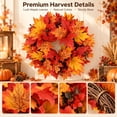 thumbnail image 7 of PYURTEP Fall Wreaths for Front Door, Artificial Maple Leaf Wreath, Thanksgiving Harvest Fall Decor for Wall Window, 16.54 inch, 7 of 7