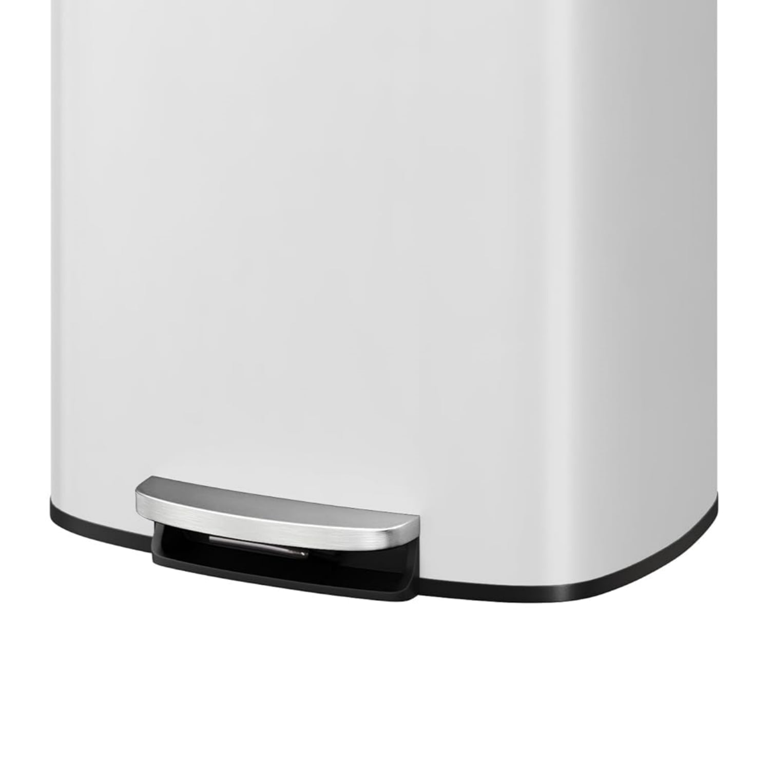 Garvee 13.2 Gallon Stainless Steel Kitchen Trash Can with Lid, 1 Inner Bucket, White