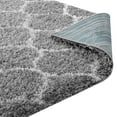 thumbnail image 5 of Modway Solvea 5' x 8' Moroccan Trellis Shag Area Rug in Gray and Ivory, 5 of 7