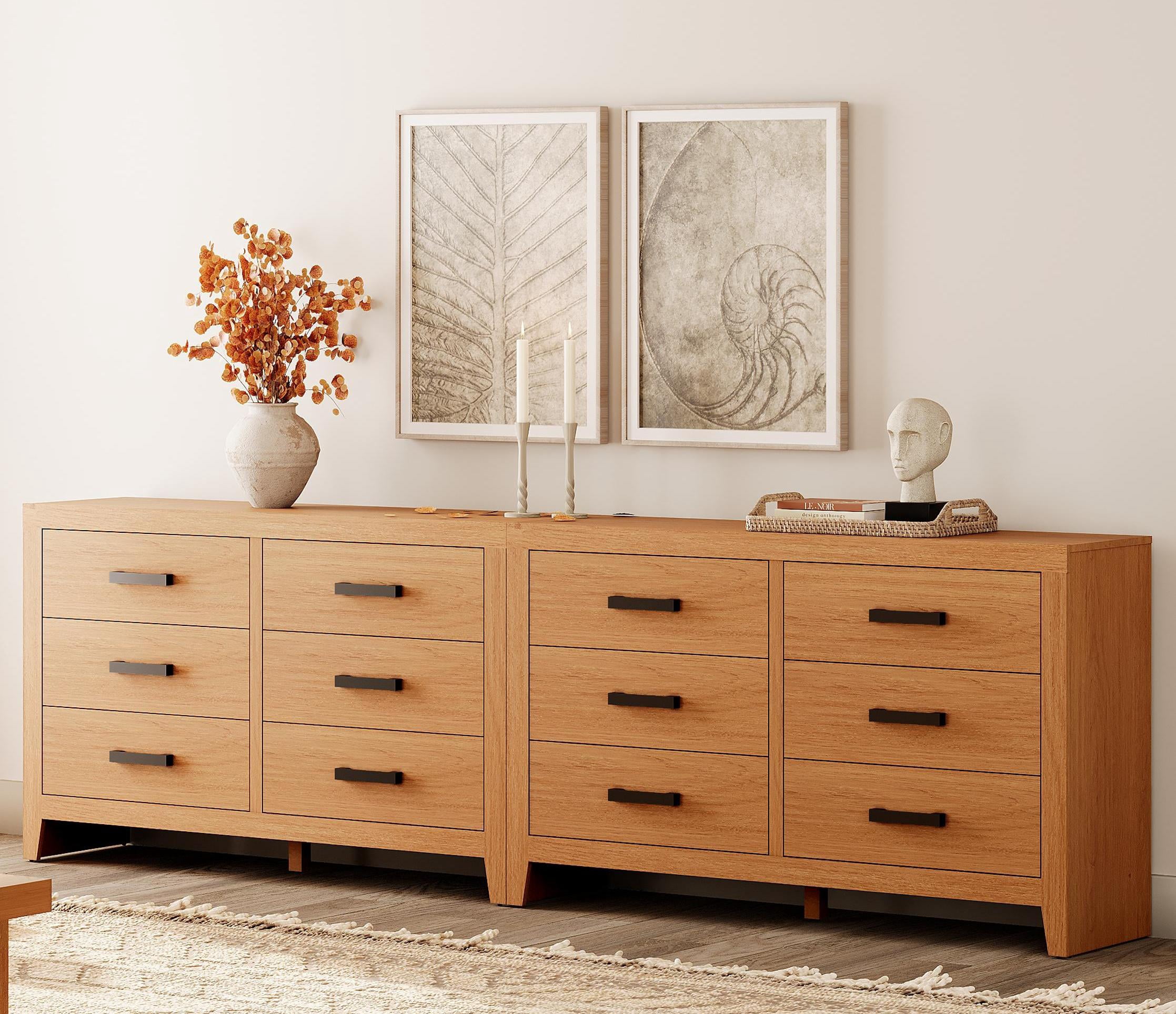 WAMPAT 106" Farmhouse Dresser with 12 Drawers, Extra Wide Wood Chest of Drawers Storage Cabinet for Bedroom, Living Room, Hallway