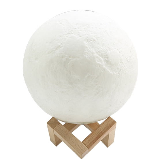 Lámpara Luna Lámpara Luna 3D LED Control Táctil Blanca Ecológica Con Soporte De Madera Para Habitación Infantil ANGGREK Otros
