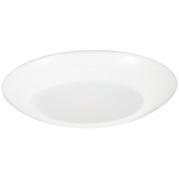 Jesco  6 in. 15W 5CCT 90CRI Luke Round Disk LED Flush Mount Ceiling Light, White