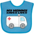 thumbnail image 3 of Inktastic My Mommy Saves Lives Ambulance Boys or Girls Baby Bib, 3 of 4