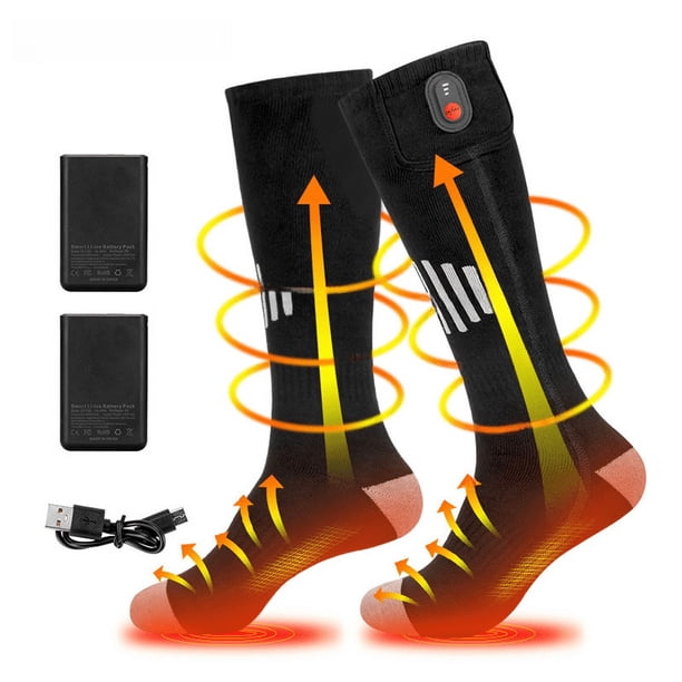 Calcetines térmicos de invierno, calcetines térmicos cálidos para hombres y mujeres, calcetines térmicos eléctricos para exteriores, calcetines térmicos de tubo largo, calcetines térmicos