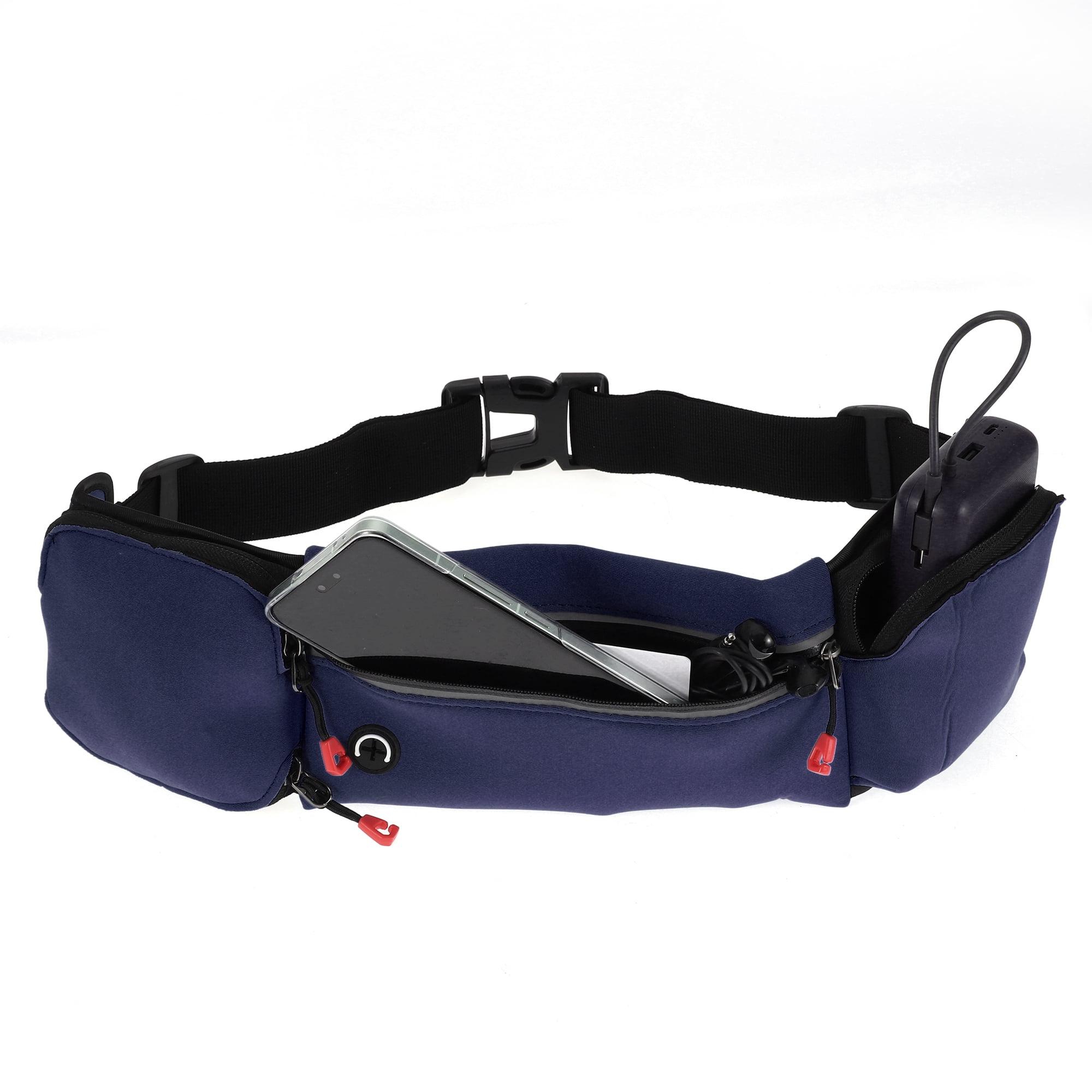 Unique Bargains Lightweight Zipper Running Belt 1 Pc Dark Blue