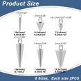 thumbnail image 2 of 12Pcs Stainless Steel Cone Charm Metal Pendants Silver Bead Pendants Vintage Cone Shape Dangle Charms, 2 of 8