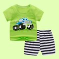 thumbnail image 4 of Toddler Boys Cartoon Print Pattern Short Sleeve Clothes Summer Two-piece Sute, 4 of 9