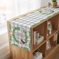 thumbnail image 6 of Spring Botanical Table Runner, Garden Birds Floral Leaves Gray Plaid Washable Cotton Linen Table Runners 36 Inches Long, Dresser Scarf Runner for Nightstand/End Tables/Round Tables 13''x36'', 6 of 9