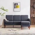 thumbnail image 3 of L Shape Sofa Reversible Sectional Sofa Couch for Small Apartment Couch 3-seat Sectional Couch (Dark Grey), 3 of 7