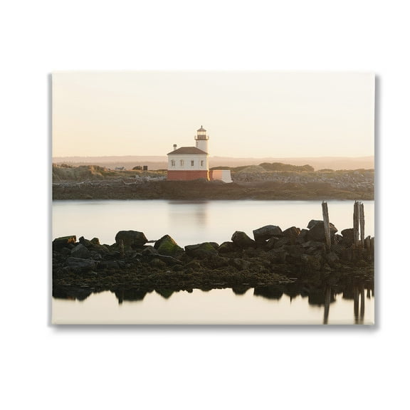 Stupell Industries Lighthouse with Soft Sunlight Landscape Photography Gallery Wrapped Canvas Art Print Wall Art, 20 x 16