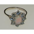 thumbnail image 4 of LBG British Made 14k White Gold Natural Opal & AAA Aquamarine Womens Statement Ring - 33 size options - Size, 4 of 5