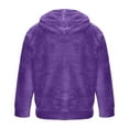 thumbnail image 6 of Atogsazn Mens Fuzzy Hoodies Casual Fleece Pullover Sweatshirt Sherpa Winter Warm Sweater Clothing Tops Outfit Purple XL Fashion, 6 of 9