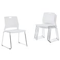 thumbnail image 1 of Sidanli White Plastic Stackable Chairs-(Set of 4), 1 of 4