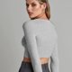 thumbnail image 4 of Cárdigan de punto de manga larga con cuello en V y botones para mujer, para vestir con jeans, gris, 4 of 6