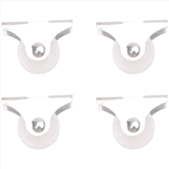 4 Pcs White Plastic 25mm Diameter Furniture Replacement Caster Wheel,4 rollers,White