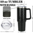 thumbnail image 3 of 40 oz Halloween Tumbler with Lid and Straw - 5D Bat Print Tumblers with Handle Halloween Stainless Steel Insulated Travel Cup Black Coffee Cups Gifts for Women Men Adults, 3 of 6