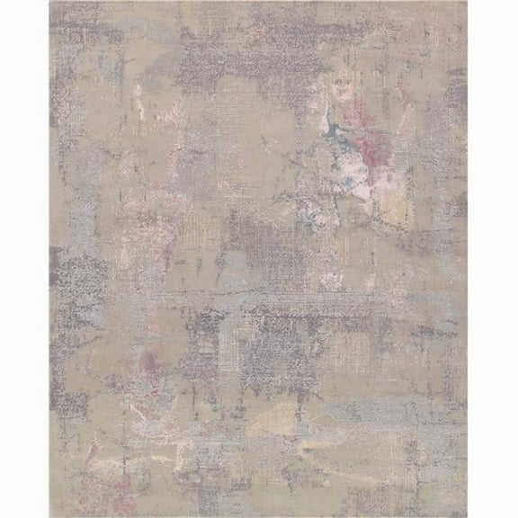 Pasargad Home Modern 8' x 10' Hand-Knotted Silk & Wool Area Rug in Light Gray