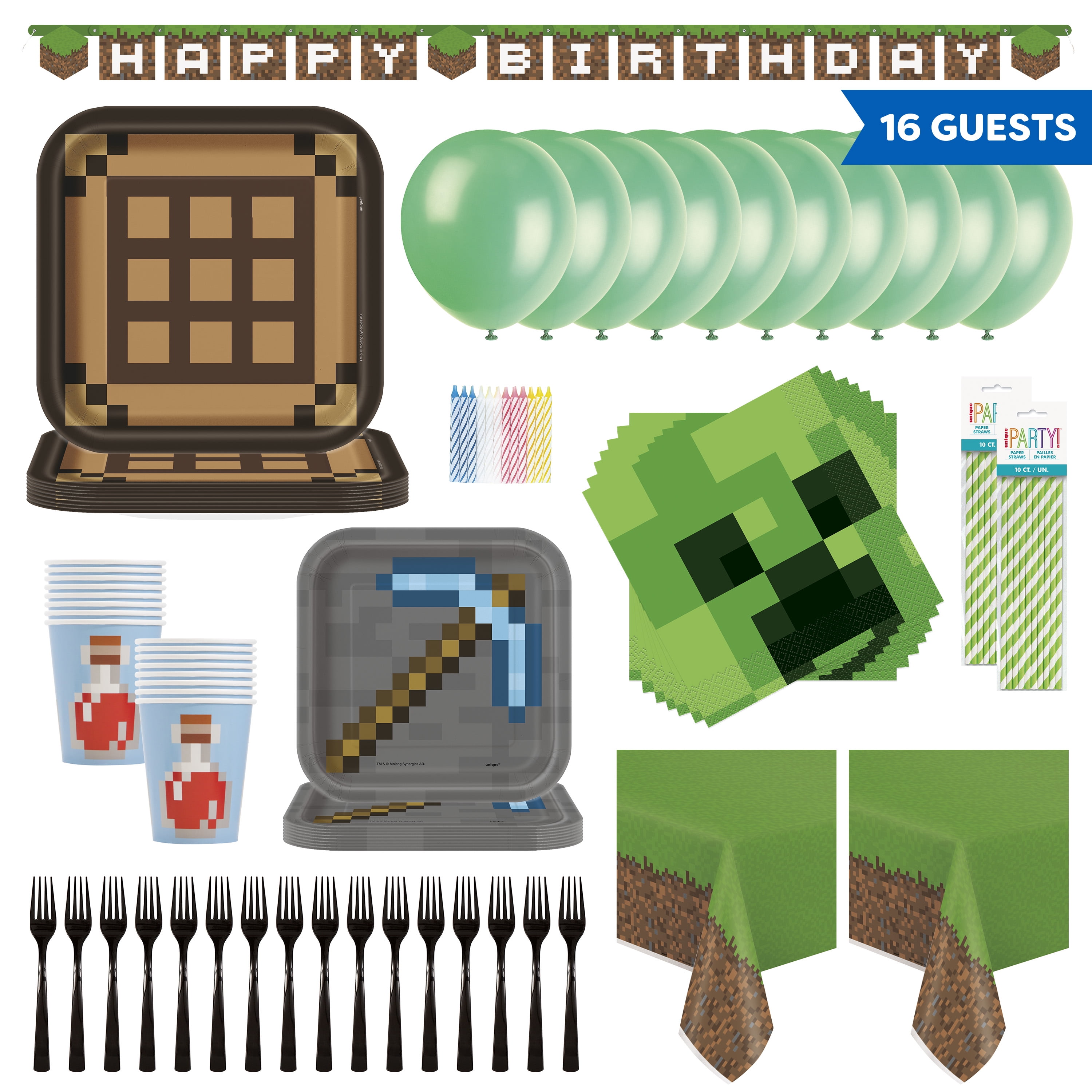 Minecraft Birthday Party Tableware, Decoration and Balloon
