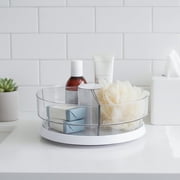 Mainstays Clear Lazy Susan Turntable Set with 3 Removable Bins for Organized Storage