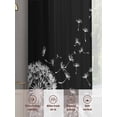 thumbnail image 6 of White Dandelion Sheer Curtains 45 Inch Length 2 Panels Set Window Treatments, Spring Flowers Botanical Vintage Black Rod Pocket Semi Curtains for Living Room/Bedroom/Kitchen Décor, 104"W x 45"L, 6 of 7