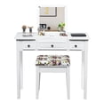thumbnail image 4 of Patiojoy Makeup Table Set w/Cushioned Stool for Girl Women Vanity Dressing Table Set White, 4 of 10