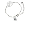 thumbnail image 2 of Delight Jewelry Silvertone Small Lord Guide Me Heart Silver-tone Flower Link Chain Bracelet, 6.75"+2" Extender, 2 of 4