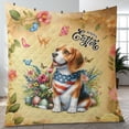 thumbnail image 4 of Beagle Celebrates Celebrates Spring and Enjoys a Happy Easter Quilt Blanket Beagles Dog Lover Gifts Idea Cozy Comforter Throw Blanket - 02001, 4 of 5