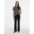 thumbnail image 3 of Time and Tru Women's and Women’s Plus High Rise Straight Leg Jeans with Raw Hem, 27.5” Inseam, Sizes 0-22, 3 of 6