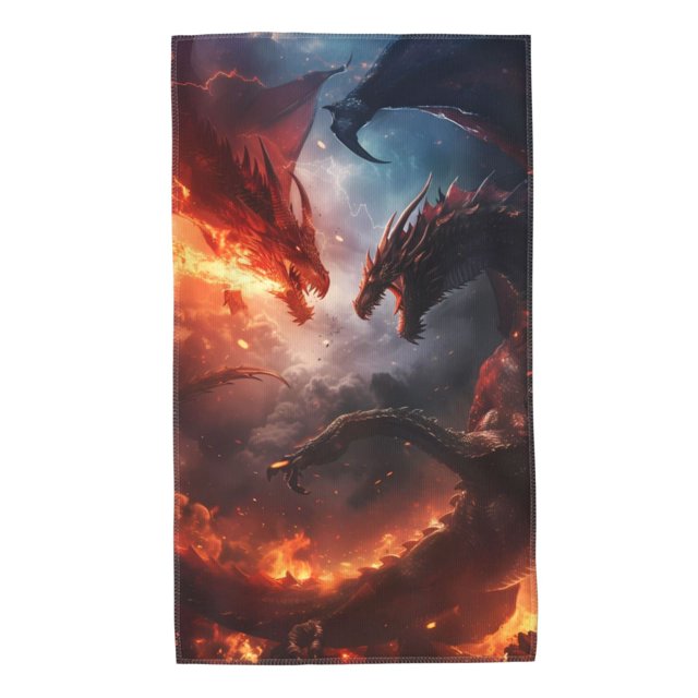 Balery Fire Sky Dragon Toalla de Microfibra Premium con Estampado – 27.5x16 pulgadas, Alta Absorción, Suave y Aterciopelada, Secado Rápido