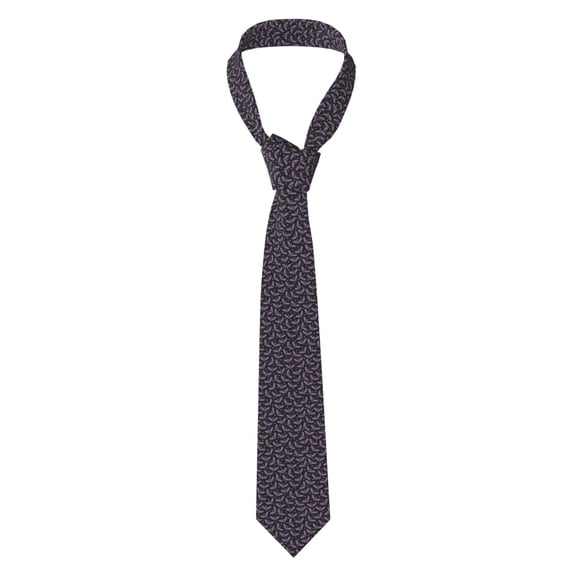 Fuzoiu Bat Purple Print Men's Necktie,Business Necktie,Mens Ties for Business Wedding Graduation