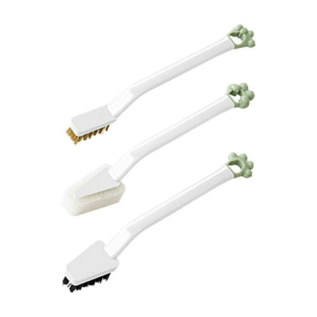 

ZYmall 3Pcs/Set Gas Stove Cleaning Brushes Multifunctional Hanging Design Dense Bristles Long Handle Labor-saving Rust Remover Cute Claw Kitchen Gas Stove Gap Brushes Cleaning Tools for Dining Room