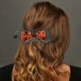 thumbnail image 2 of Unique Bargains 1 Pc Duckbill Clip Halloween Funny Spiderweb Hair Clip for Women Orange White, 2 of 5