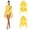 Yellow, variant on Women Lyrical Dance Leotard Glitter Rhinestones Cold Shoulder Long Sleeves Sheer Mesh Waist Bodysuit Dancewear Yellow XL