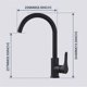 thumbnail image 5 of Grifo mezclador de cocina Mezclador de fregadero de cocina negro con caño alto, grifo de cocina giratorio 360 para fregadero de cocina negro mate (hy), 5 of 5